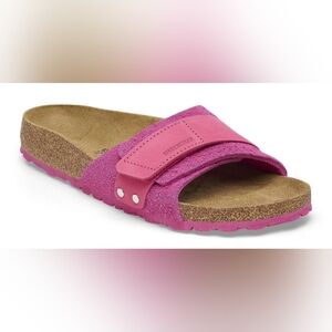 Birkenstock Oita Fuchsia Tuplip Suede Leather Sandals Women's Size 40 EUC